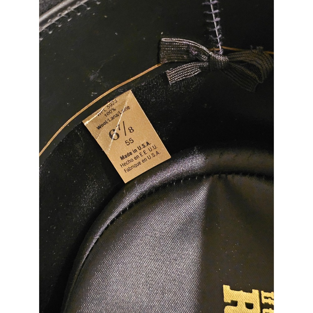 Renegade 6 7/8 Black Wool Gambler Hat Made In USA - Picture 7 of 8